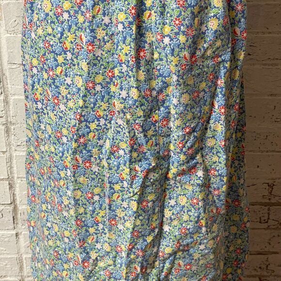 Vintage Private Line Prairie Floral Midi Shirred Dress Large - Picture 7 of 11